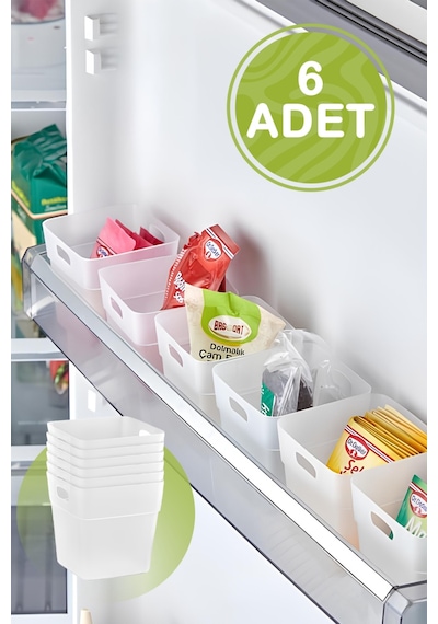 Mithra Life 6 Adet Buzdolabı Kapak İçi Düzenleyici Ve Banyo Organizer Mıt1103 Şeffaf