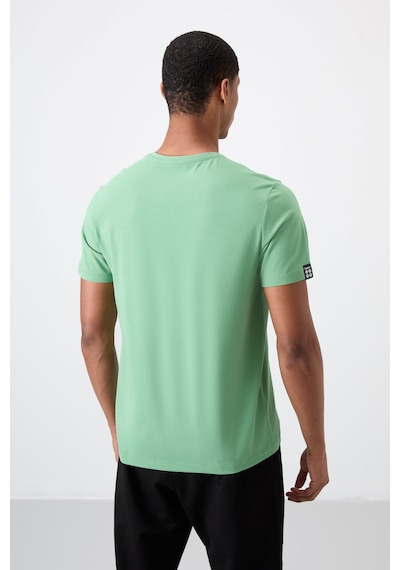 Tommylife Pastel Yeşil Basic Kısa Kol Standart Kalıp V Yaka Erkek T-shirt - 87912 Pastel Yeşil