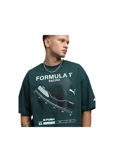 Puma Erkek Tişört F1 Graphic Tee - Relaxed 63265504 Yeşil
