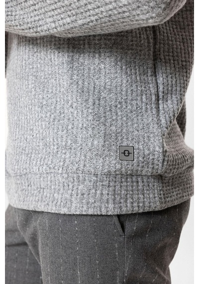 Backandbond Gri Regular Fit Desenli Bisiklet Yaka Sweatshirt