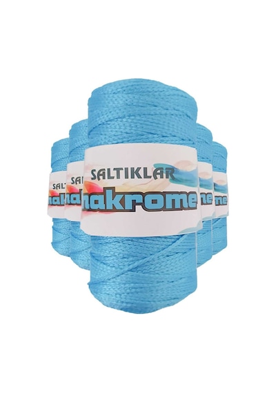 5 Adet Polyester Makrome İpi 3050 Mavi 100 Gr Çok Renkli