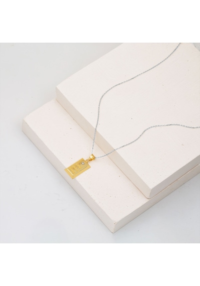 Bilezikci Tektaşlı Külçe Altın Kolye Zincirsiz 14 Ayar Sarı Altın