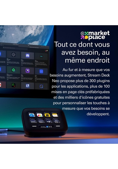 Elgato Stream Deck Neo Siyah - 8 Özelleştirilebilir Tuş, 2 Doku