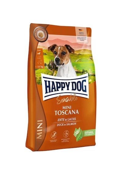 Happy Dog Sensible Mini Toscana Ördekli ve Somonlu Yetişkin Köpek Maması 4 KG