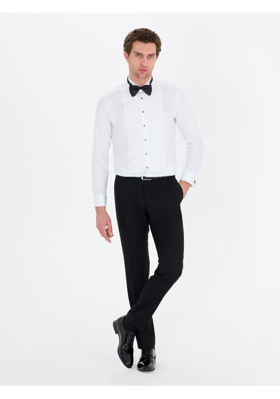 Cacharel Beyaz Slim Fit Smokin Gömlek