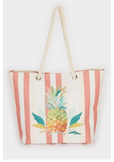 Defacto Kadın Ananas Desenli Plaj Çantası E7393axnskr1 Çok Renkli