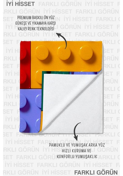 Renkli Blok Oyuncak Temalı Çocuk Plaj Havlusu-eğlenceli Modern Unisex Hızlı Kuruyan Mikrofiber Havlu Sessiz Tınısı Renkli Blok Oyuncak Temalı Çocuk Plaj Havlusu-eğlenceli Modern Unisex Hızlı Kuruyan Mikrofiber Havlu Sessiz Tınısı