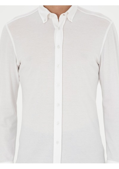 Cacharel Beyaz Slim Fit Pamuk Karışımlı Gömle 15841036