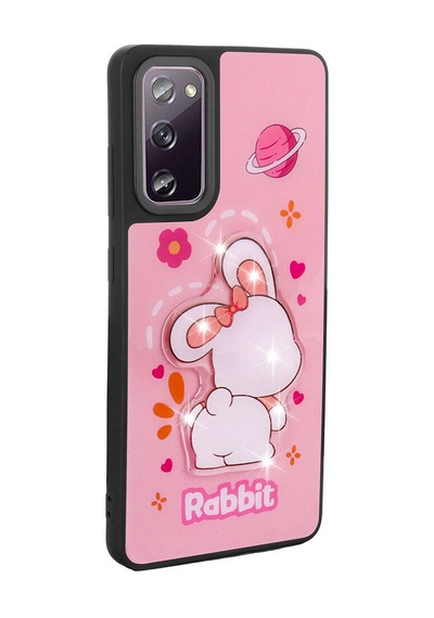 Zore Galaxy S20 Fe Kılıf Parlayan Kabartmalı İkonik Figürlü Ogaa Amas Silikon Kapak - Pembe