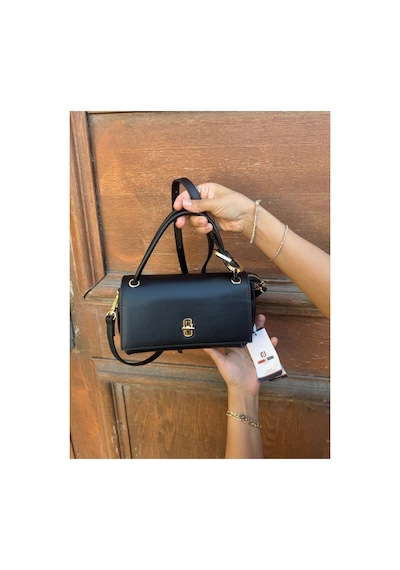 Just Polo Kadın Yeni Sezon Aksesuar Detaylı Çapraz Ayarlanabilir Askılı Şık El & Omuz Çantası Ebat 22 X 11 Cm Siyah 65870740