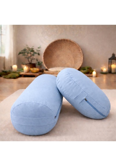 Yuvarlak Zafu Meditasyon Minderi & Bolster Minderi İkili Yoga Meditasyon Minder Seti Mavi