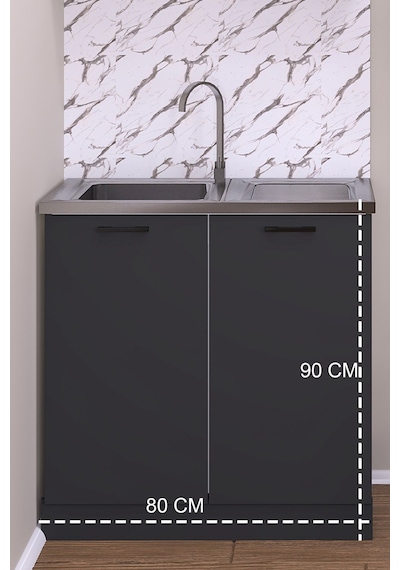 80 Cm Eylül Mutfak Alt Modül Antrasit