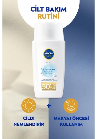 Nivea Sun Hafif Dokulu Koruyucu Yüz Güneş Kremi SPF50+ 40 ML