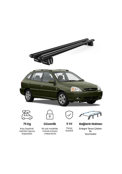 Pençe Kia Rio Sw 2000-2005 Uyumlu Siyah Ara Atkı 109cm Port Bagaj Tavan Barı