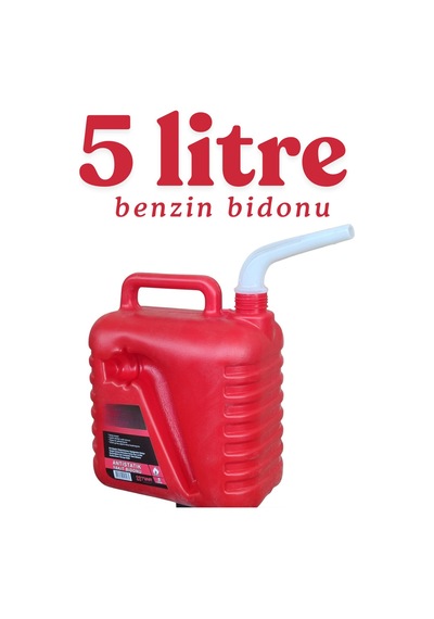 Klc 5l Statik Olmayan Boşaltma Borulu Kulplu Mazot Benzin Taşıma Akaryakıt Depolama Bidonu 5 Litre 5