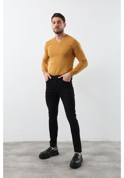 Erkek Koyu Lacivert Straight Fit Jean Pantolon 001