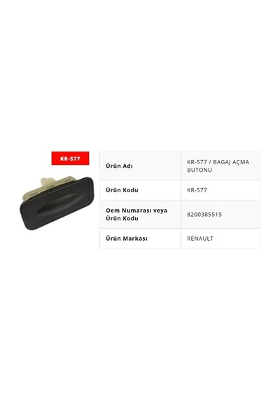 Bagaj Açma Butonu Clio 3 Hb 1