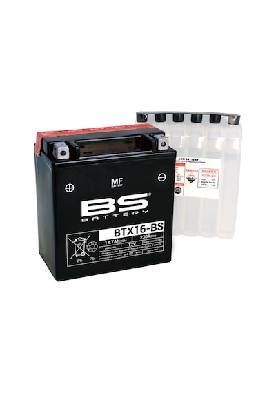 Btx16-bs 2007-2012 Piaggio Mp3 400 Uyumlu Akü Bs Sulu Akü