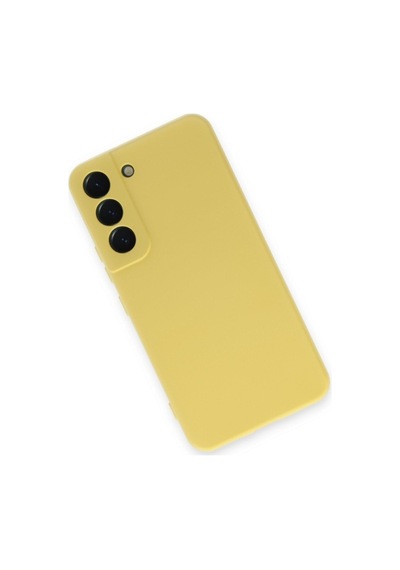 Samsung Galaxy S22 Ile Uyumlu Kılıf Nano Içi Kadife Sarı Renk Kamera Korumalı Silikon Kapak Col169799-sarı