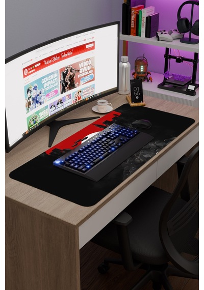 Wolfenstein Kaymaz Dikişli Kauçuk Oyuncu Mousepad V2 - 90x40 Xxl Gaming Mouse Pad Fare Altlığı