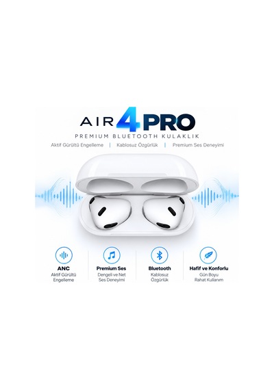 Air 4 Pro Anc 2026 4.nesil Aktif Gürültü Engelleyici Premium Bluetooth Kulaklık