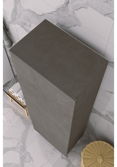 Çok Amaçlı Kapaklı Banyo Dolabı - Yüksek Raflı, Dar Alanlara Uyumlu Depolama Dolabı - Kil Grisi - 54cm Çok Amaçlı Kapaklı Banyo Dolabı - Yüksek Raflı, Dar Alanlara Uyumlu Depolama Dolabı - Kil Grisi - 54cm