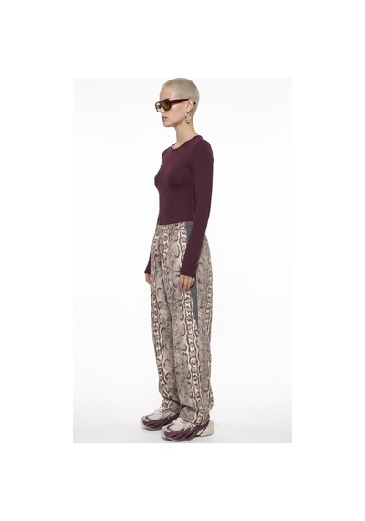Hiccup Busem Slim Fit Yuvarlak Yaka Uzun Kollu Bluz Bordo - Kırmızı