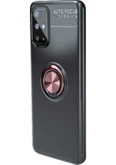 Galaxy S20 Plus Kılıf Zore Ravel Silikon Kapak Siyah-Rose Gold