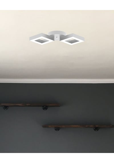 Alato Gri Kasa, Sarı Işık Modern Plafonyer Led Avize GRİ RENK