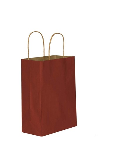 Büküm Saplı Kraft Kağıt Karton Hediyelik Çanta Poşet Torba Bordo 4 x 25'li 25 x 31 CM