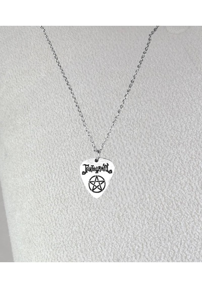 Pentagram Rock Müzik Grubu Pena Kolye - Gümüş Kaplama Ve Kaliteli Çok REnkli
