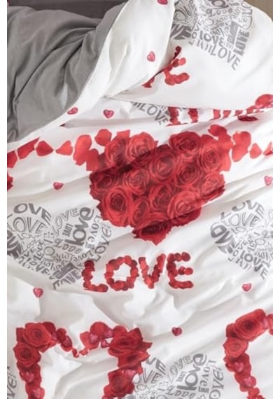 Pamuklu Çift Kişilik Nevresim Seti Nevresim Ve Yastık Kılıfı Çarşafsız Love Diğer