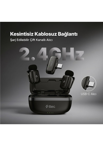Gomic Mini Tak&çalıştır,gürültü Engelleme,profesyonel 2'li Evrensel Kablosuz Yaka Mikrofon Kit