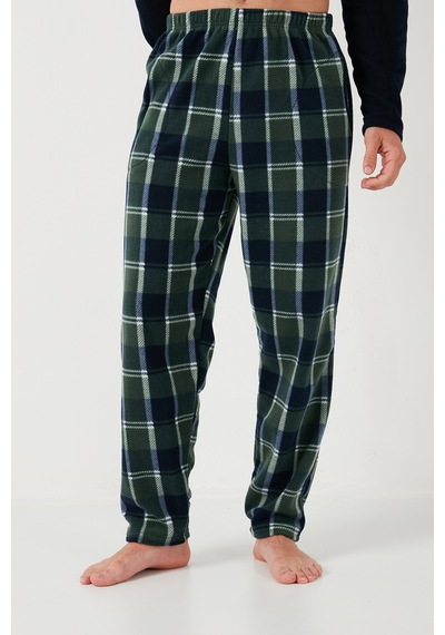 Buratti Ekose Regular Fit Bisiklet Yaka Kışlık Polar Erkek Pijama Takımı 609610013W4 Lacivert