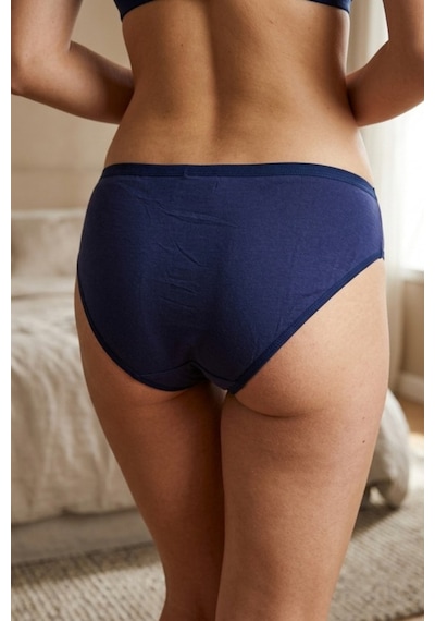 Mataş Kadın 6'lı Paket Pamuklu Bikini Külot Esnek Yumuşak İz Yapmaz İç Çamaşırı Lacivert