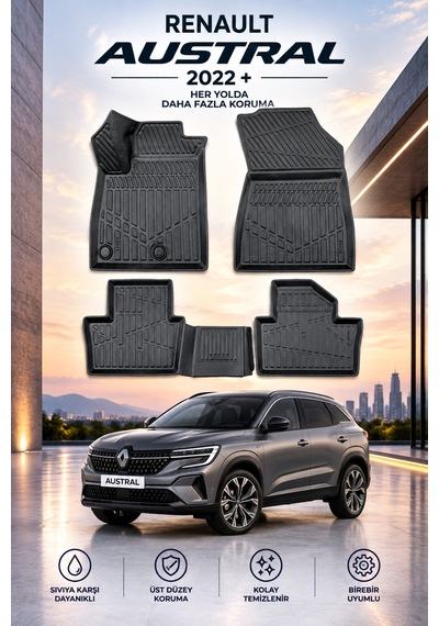 Renault Austral 2022+ Aracınıza Özel Üretim Havuzlu Paspas Takımı A+ -mod-