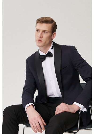 AC&Co / Altınyıldız Classics Erkek Lacı-sıyah Ekstra Slim Fit Desenli Smokin Damatlık - Lacı-sıyah Lacivert - Siyah AC&Co / Altınyıldız Classics Erkek Lacı-sıyah Ekstra Slim Fit Desenli Smokin Damatlık - Lacı-sıyah Lacivert - Siyah