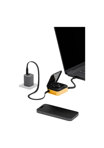 Kablo Ve Kart Düzenleyici 60w Şarj Kablosu Type-c/lightning/micro 5in1 Kamp/araç/ev İçin Kullanım Siyah
