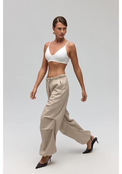 Mai Collection Mai Studios Co. Dion Bej Deri Pantolon Bej