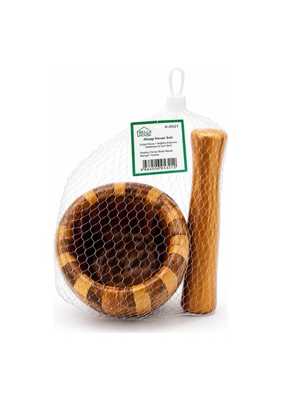 Ahşap Bambu Havan Sarımsak Dövecek 8 Cm Çok Renkli