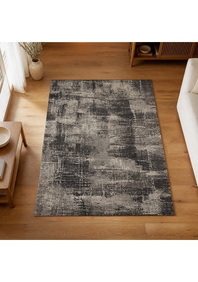 Kartela Halı Lora Halı Kaymaz Taban Makinede Yıkanabilir Halı Antrasit - 60 X 90 Cm