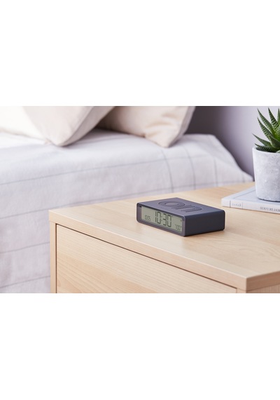 Lexon Flip Klasik Şarj Edilebilir Alarm Saat Koyu Gri