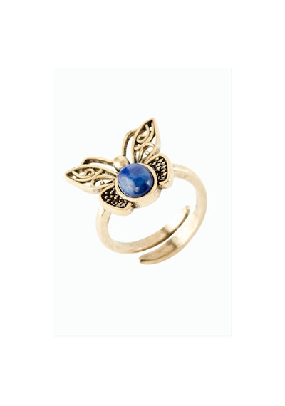 Kelebek - 741 - Doğaltaşlı Otantik - Nazblsmm - Yüzük Lapis Bronz