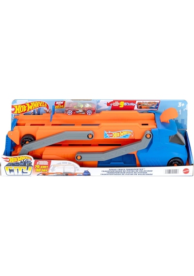 Tır - Yeni Tır - Yeni, Fırlatıcısı Olan Ve 40 Cm&apos Lik Piste Dönüşen Kamyon, 9 Oyuncak Araba Sığabilir, 1:64 Ölçekli Araç Dahildir Hyt83
