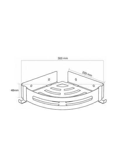 Fause Banyo Köşe Rafı 304 Paslanmaz Çelik 23x23 Cm Siyah Kbk100-b Mat Siyah