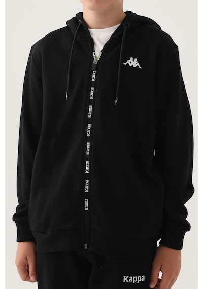 Kappa Siyah Fermuar Baskılı Erkek Çocuk Sweatshirt