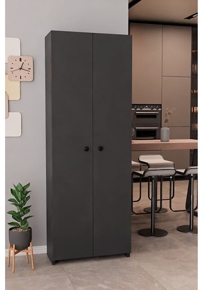 150 Cm 2 Kapaklı 5 Raflı Çok Amaçlı Mutfak Dolabı Kiler Düzenleyici Organizer Ve Erzak Dolabı Antrasit 150 Cm 2 Kapaklı 5 Raflı Çok Amaçlı Mutfak Dolabı Kiler Düzenleyici Organizer Ve Erzak Dolabı Antrasit
