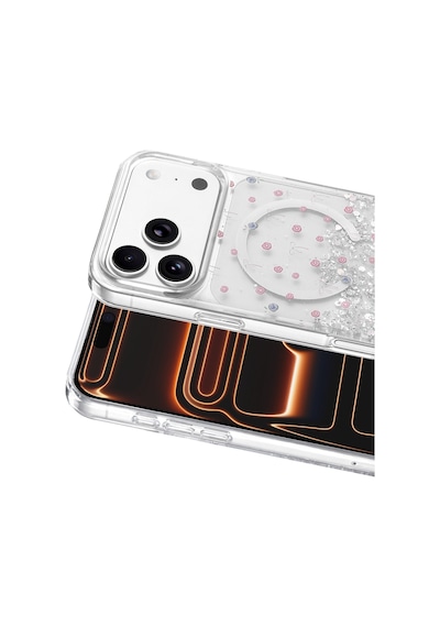Onegif Apple Uyumlu iPhone 17 Pro Max Misk Simli Magsafe Kapak - Desen 1