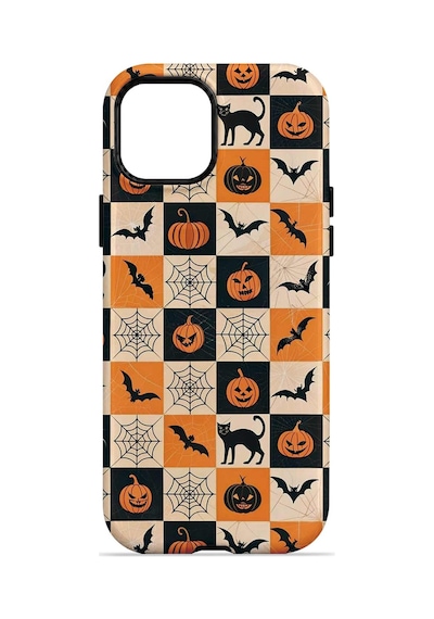 Velvoria Valestra Halloween Patchwork Apple iPhone Uyumlu 14 Darbe Korumalı Kılıf Valestra Select - Halloween Patchwork