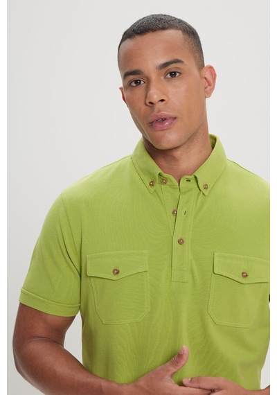 AC&Co / Altınyıldız Classics Erkek Fıstık Yesıl Slim Fit Dar Kesim %100 Pamuk Polo Yaka Tişört Fıstık Yesıl AC&Co / Altınyıldız Classics Erkek Fıstık Yesıl Slim Fit Dar Kesim %100 Pamuk Polo Yaka Tişört Fıstık Yesıl